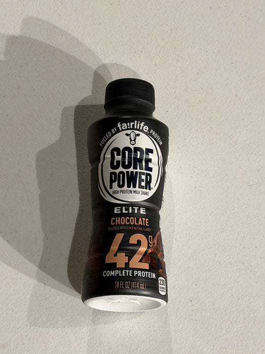 Fairlife Core Power Elite 42% Complete Protein bottle on a light gray background